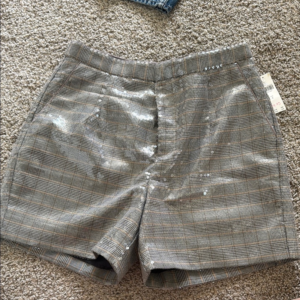 Sequin Plaid Women's Shorts